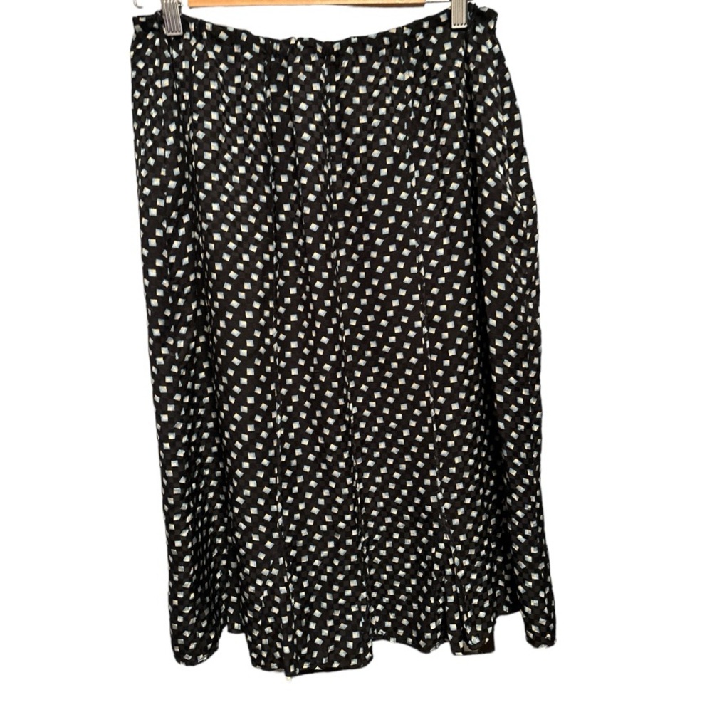 Jones New York Patterned Skirt with Semi Bottom Pleats